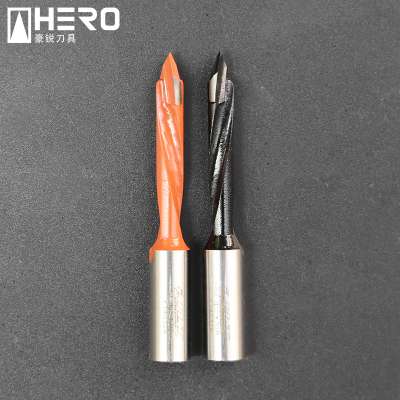 Through hole V point boring drill bits for wood working